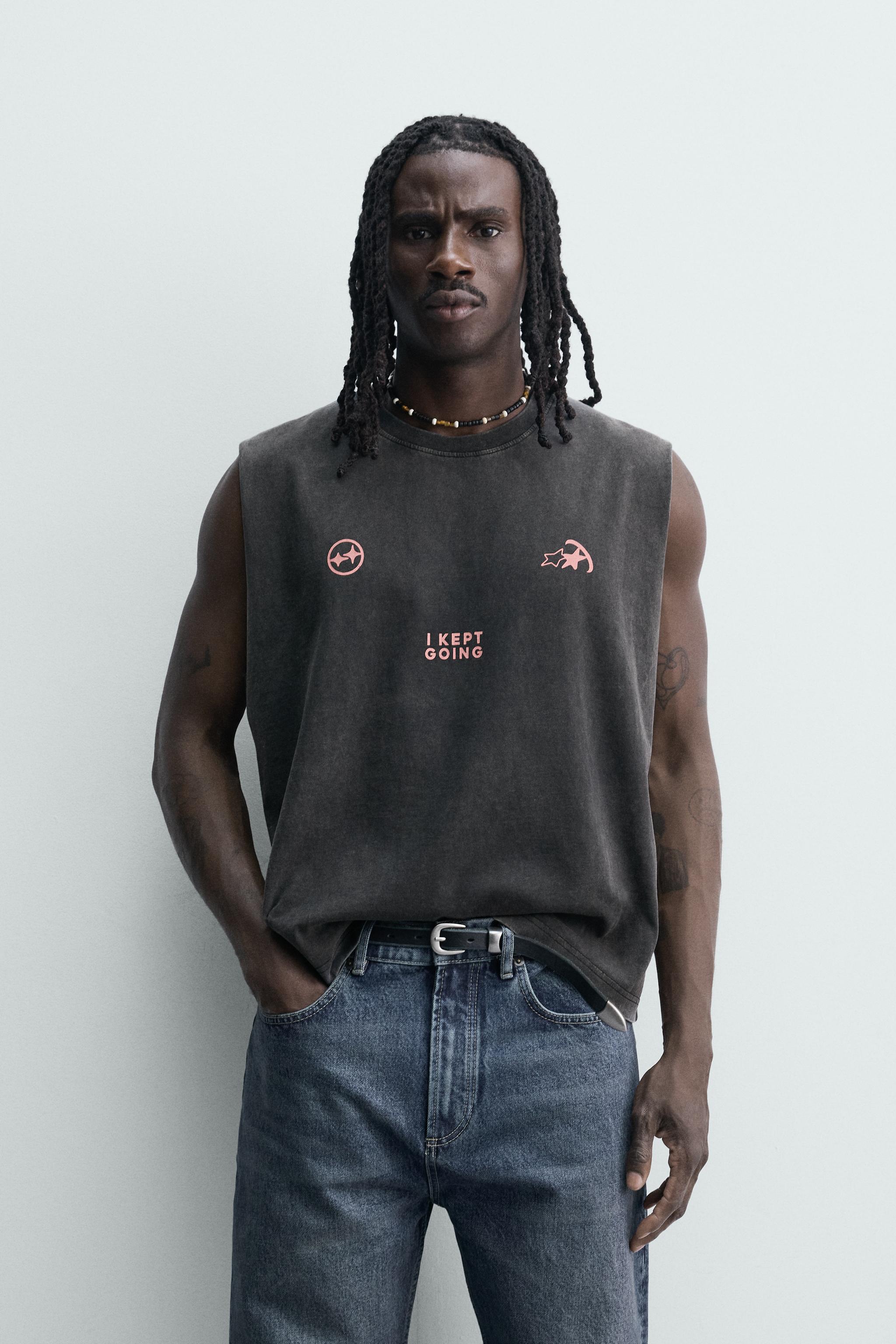 WASHED PRINTED TANK TOP